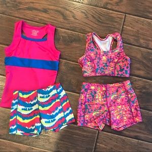 💥 3/$15 Girls Sports bra matching shorts 2 sets